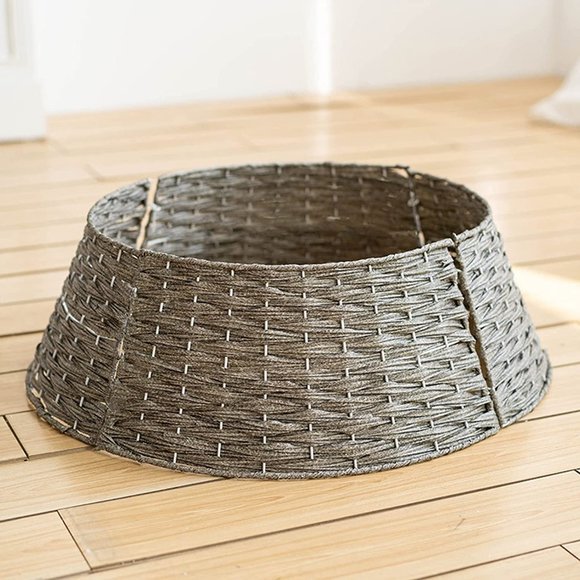 Small Gray Willow Christmas Tree Ring Collar, 22&frac12;&#34;dia. - Picture 1 of 6